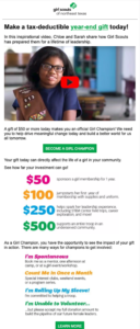 Girls Scouts of NE Texas fundraising email