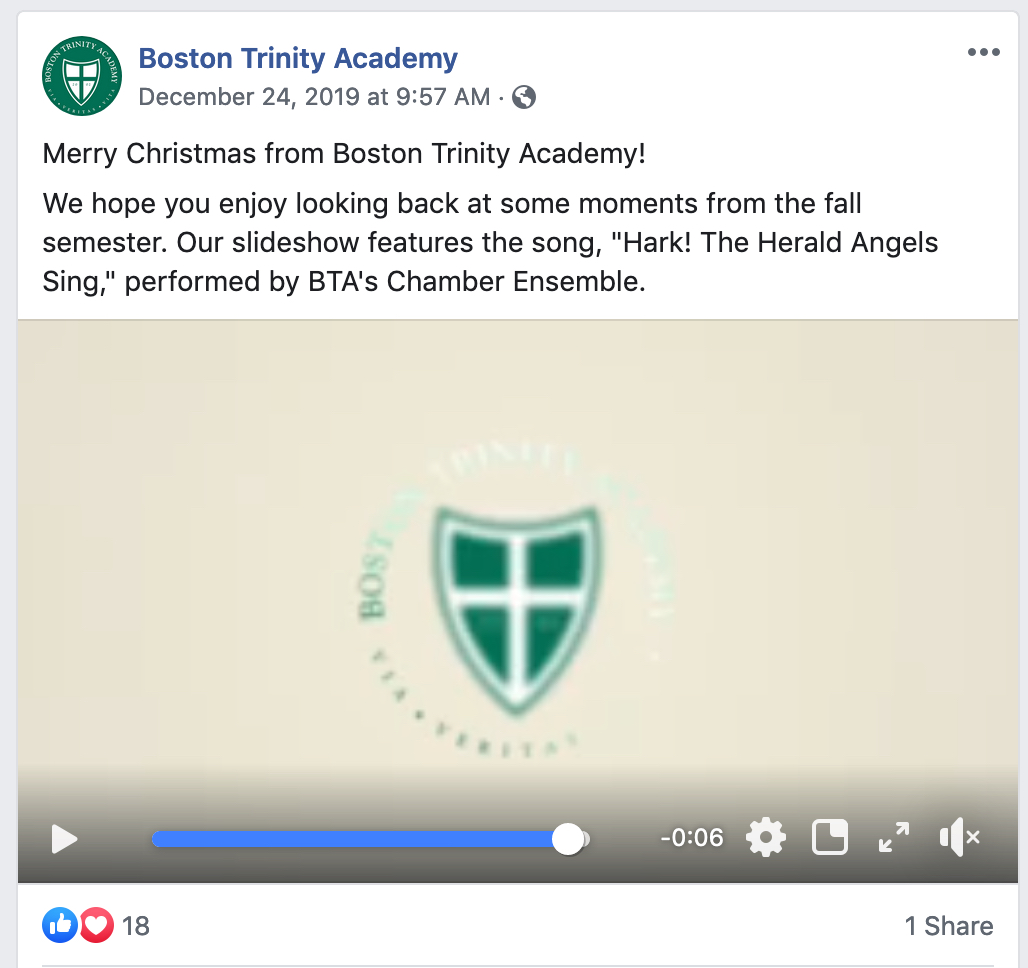 Boston Trinity Facebook posting