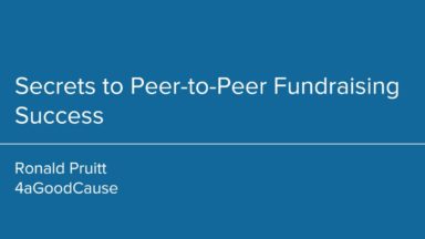 Secrets to Peer-to-Peer Fundraising Success