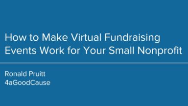 How to Make Virtual Fundraising Events Work for Your Small Nonprofit