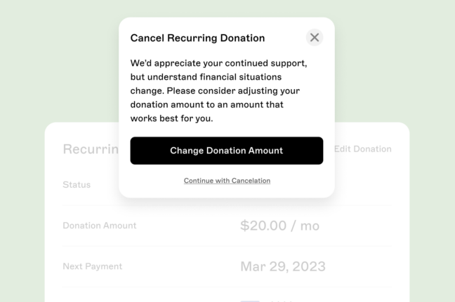 Offer donors an alternative to leaving  Thumbnail