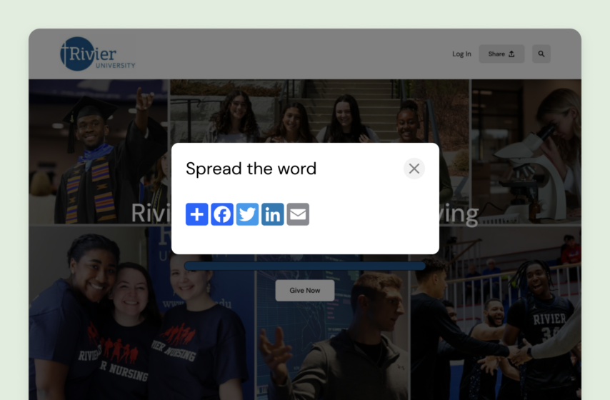 Rivier University Day of Giving landing page