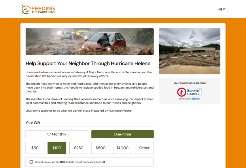 Feeding the Carolinas raising money for hurricane relief