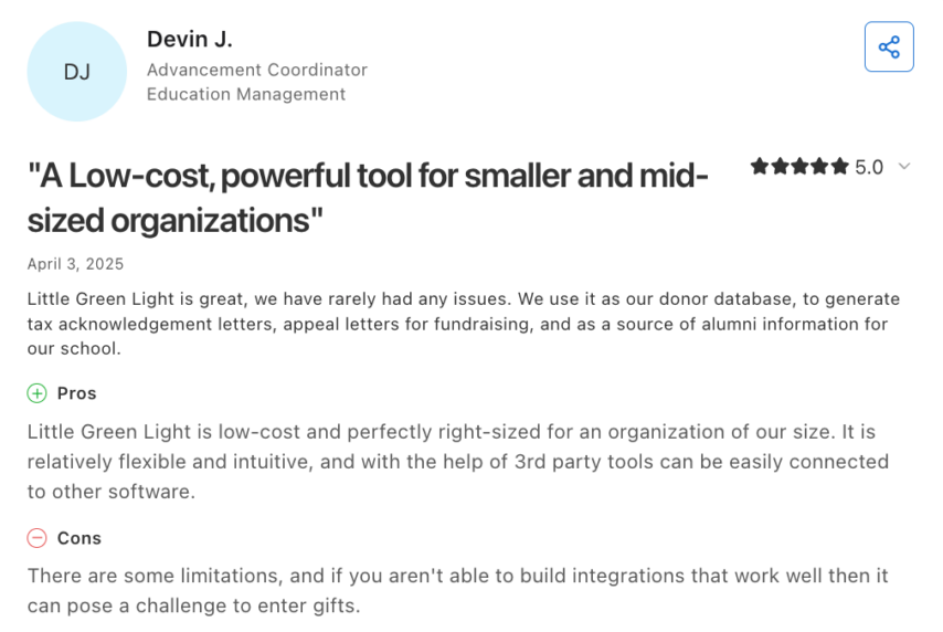 Devin J.'s review
