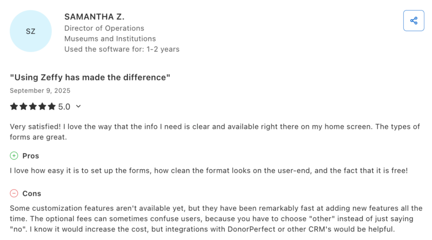 Samantha Z.'s review